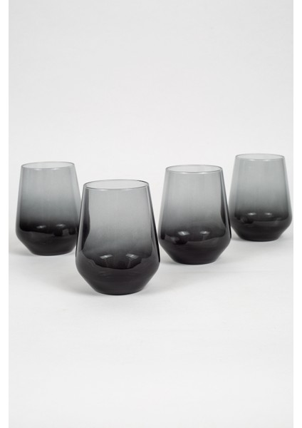 New Iconic 4'lü Su Bardağı Seti Füme 425 cc