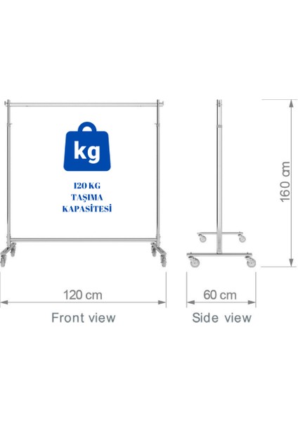 Ev Tipi Yükseklik Ayarlı Tekerlekli Metal Orta Stand - Evinizde ve Yazlıkta Kesin Çözüm