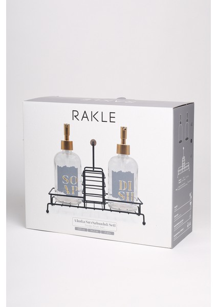 Alaska Siyah Metal Ahşap Kulplu Stand 2'li Sıvı Sabunluk Seti 420 cc indirimleri