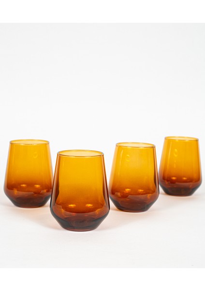 New Iconic 4'lü Su Bardağı Seti Amber 425 cc