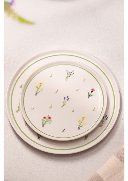Botanical Seramik 4'lü Pasta Tabağı Seti 20 cm