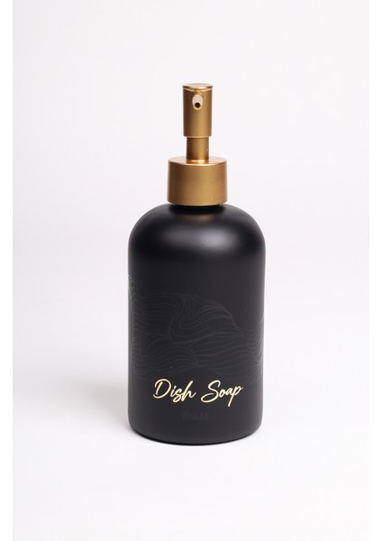 Bright Siyah Metal Ahşap Kulplu Stand 2'li Sıvı Sabunluk Seti Siyah 420 cc modelleri