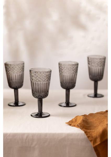 Vega 4'lü Ayaklı Bardak - Füme - 280 ml fiyatları