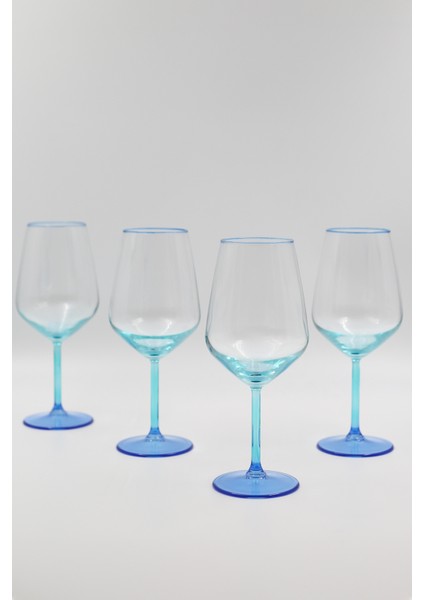 Marsilya 4'lü Su Kadehi Seti Mavi-Turkuaz 490 cc