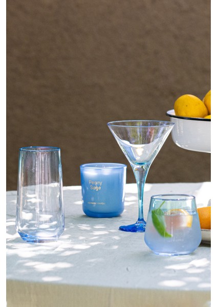 Marsilya 4'lü Su Kadehi Seti Mavi-Turkuaz 490 cc fiyatları