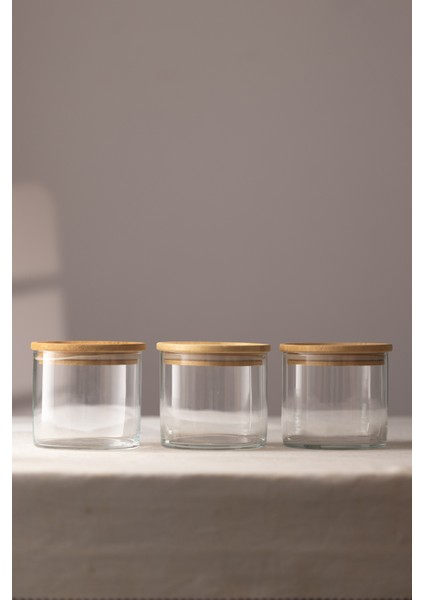 Sade 3'lü İstiflenebilir Kavanoz Seti 620 cc