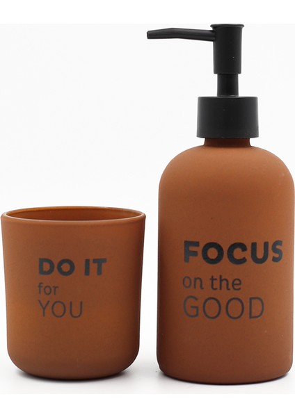 Serenity Sıvı Sabunluk ve Diş Fırçalık Seti Kiremit