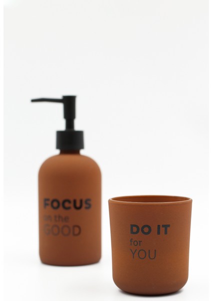 Serenity Sıvı Sabunluk ve Diş Fırçalık Seti Kiremit modelleri