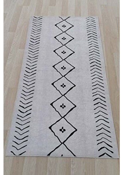 Vizon Kaymaz Moroccan Yolluk 7 mm Kalınlıkta Etnik Desenli Özel Ölçülü Rulo Halı