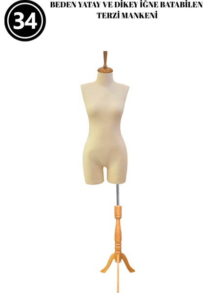 Dikiş Takım Setli - 34 Beden Pantolon Giyebilen Iğne Batabilen Terzi Mankeni – Prova Tasarım Mankeni indirimleri