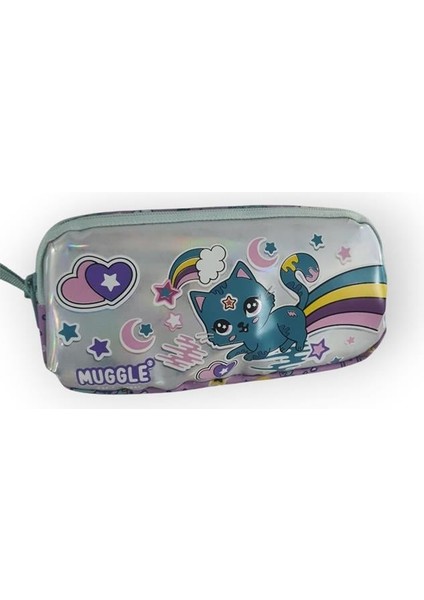 Muggle The Orıgınal Sweet Cat Mor Iki Bölmeli Kalemlik MU.7433