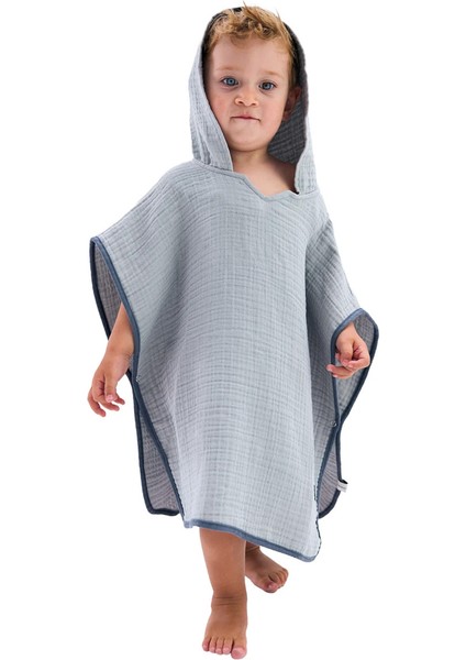 4 Katlı Müslin Bebek Pançosu – Banyo ve Plaj Kullanımı