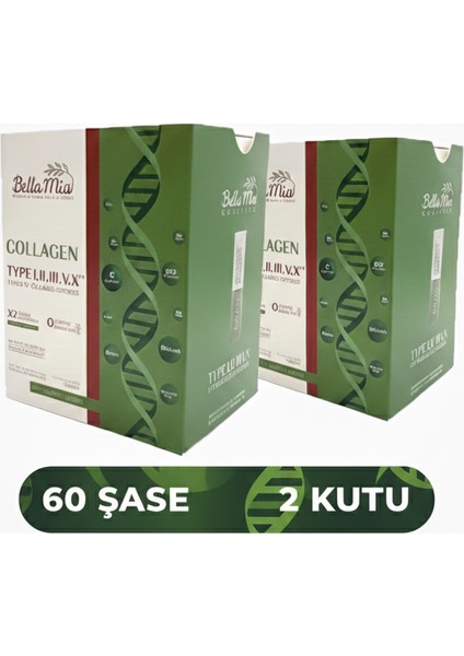 %100 Saf ve Doğal 5 Tip Kolajen ve Vitamin Içeren Diyet Takviyesi Ekonomik Paket (60 Şase) modelleri