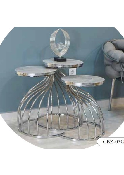 Mim Mermer - Gümüş Kobra Zigon Sehpa