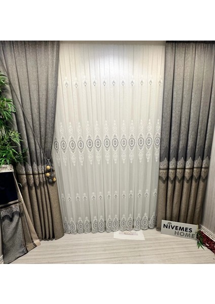 Nivemeshome Yaren 1/3 Sık Pileli Tül Perde Apm
