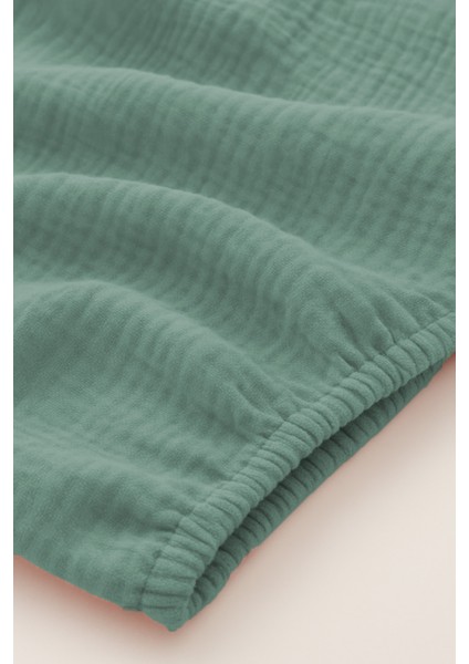 %100 Pamuk Lastikli 4 Katlı Müslin 2li Set Bebek Çarşaf Takımı 60X120 cm Çarşaf Bej Yeşil Renk indirimleri