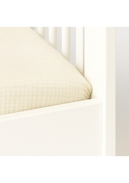 %100 Pamuk Lastikli 4 Katlı Müslin 2li Set Bebek Çarşaf Takımı 60X120 cm Çarşaf Bej Yeşil Renk