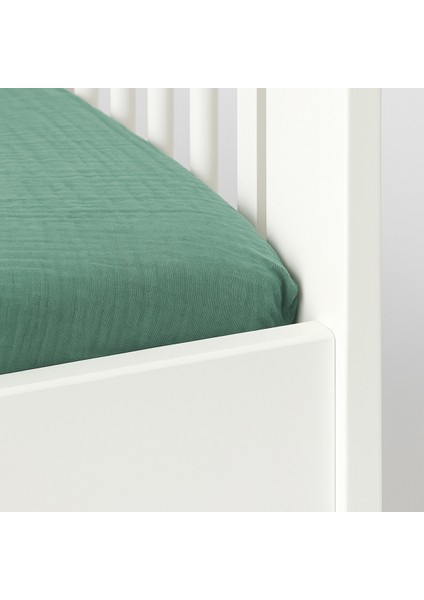 %100 Pamuk Lastikli 4 Katlı Müslin 2li Set Bebek Çarşaf Takımı 60X120 cm Çarşaf Bej Yeşil Renk