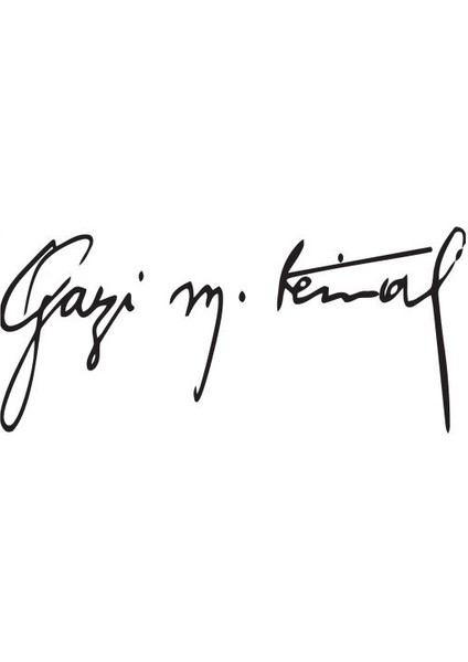 Gazi Mustafa Kemal Imzası Araba Cam Sticker (20X7CM) SİYAH RENK