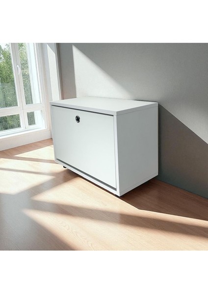 Tek Kapak Ayakkabılık -Beyaz