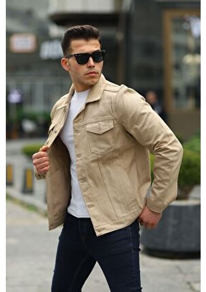Erkek Slim Fit Denim Kot Ceket Pamuk Düz Desen modelleri
