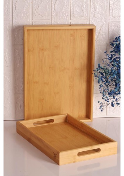 Bambum Marbella - 2`li Bambu Desenli Tepsi Orta Küçük fiyatları