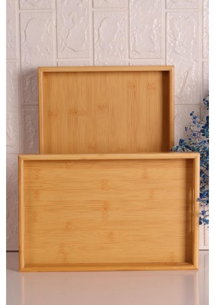 Bambum Marbella - 2`li Bambu Desenli Tepsi Orta Küçük modelleri