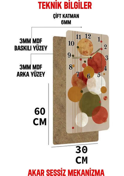 Geometrik Desenli Mdf Dikdörtgen Duvar Saati – 30X60 cm Uv Baskı– USD110 indirimleri