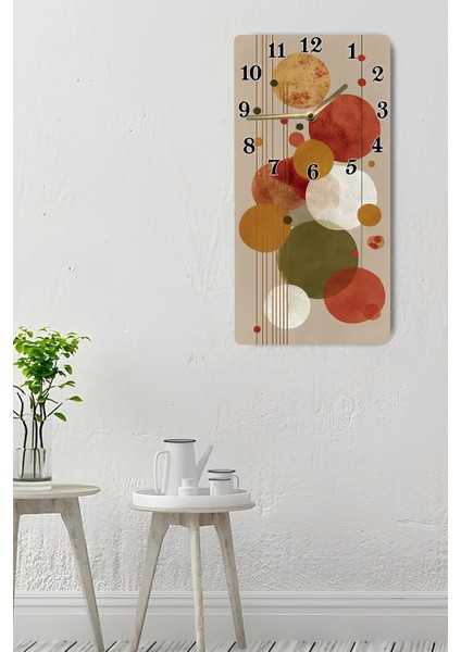 Geometrik Desenli Mdf Dikdörtgen Duvar Saati – 30X60 cm Uv Baskı– USD110