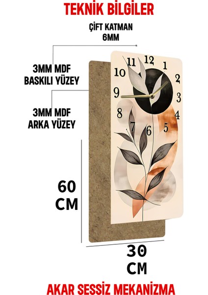 Dekoratif Mdf Dikdörtgen Duvar Saati – 30X60 cm Uv Baskı Modern Tasarım– USD097 indirimleri