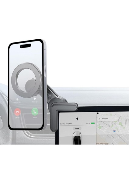 Tesla Araba ile Uyumlu ve Multimedia Ekranlı Arabalar ile Uyumlu Mag Screen Için Universal Araç Için Akıllı Telefon Tutucusu - ZR1082 fırsatları