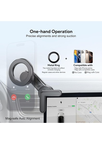 Tesla Araba ile Uyumlu ve Multimedia Ekranlı Arabalar ile Uyumlu Mag Screen Için Universal Araç Için Akıllı Telefon Tutucusu - ZR1082 indirimleri