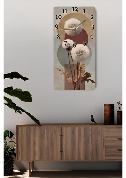 Mdf Dikdörtgen Saat – 30X60 cm – Papatya Tohumu Desenli Özel Tasarım Uv Baskı– USD094 fiyatları