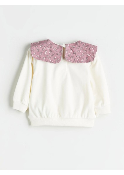 Lcw Baby Ekru Bisiklet Yaka Kız Bebek Sweatshirt ve Tayt 2'li modelleri