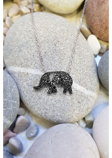 Silver Zirkon Taşlı Küçük Fil Gümüş Kolye EA19BY fiyatları