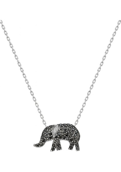 Silver Zirkon Taşlı Küçük Fil Gümüş Kolye EA19BY modelleri