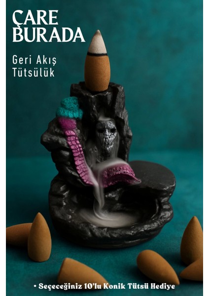 Mini Şelale Geri Akış Tütsülük Seçeceğiniz (10'lu Konik Tütsü Hediye)