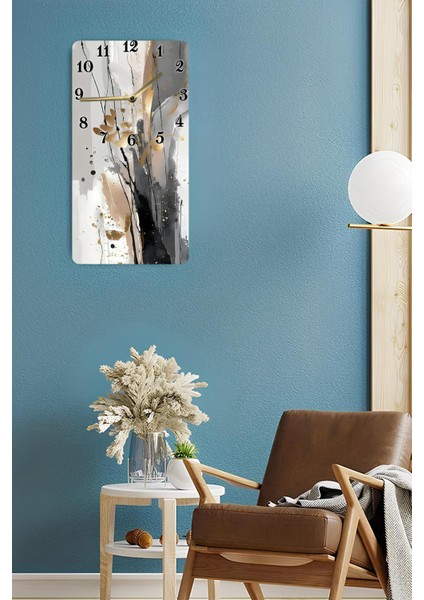 Modern Soyut Desenli Mdf Dikdörtgen Duvar Saati 30X60 cm Sessiz Mekanizmalı Uv Baskı – USD096 fırsatları