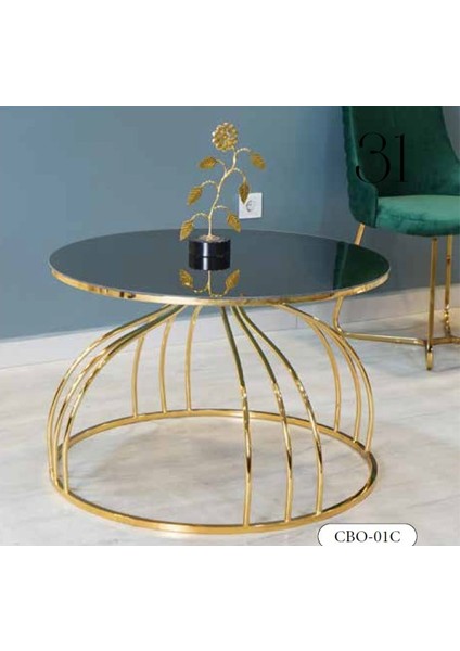 Mim Füme - Gold Kobra Orta Sehpa