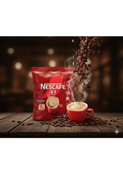 3'ü 1 Arada Original Hazır Kahve 15'li (x3) Paket fırsatları