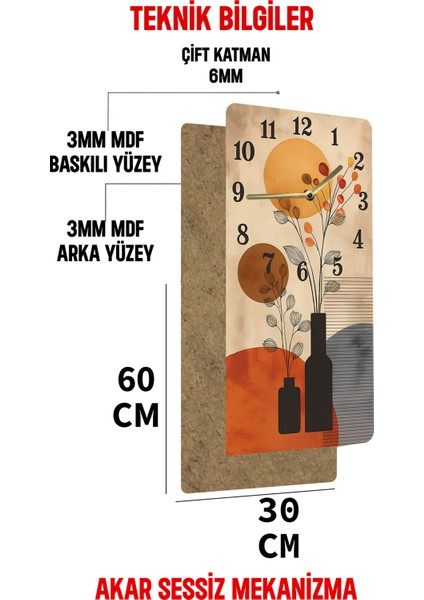 Dekoratif Mdf Dikdörtgen Duvar Saati – 30X60 cm Uv Baskı– USD101 indirimleri