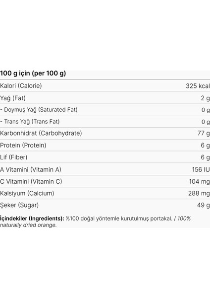 Premium Kuru Portakal 60 gr fiyatları