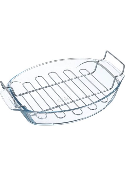 Borosilikat Oval Izgarılı Fırın Kabı 39x24 Cm fırsatları