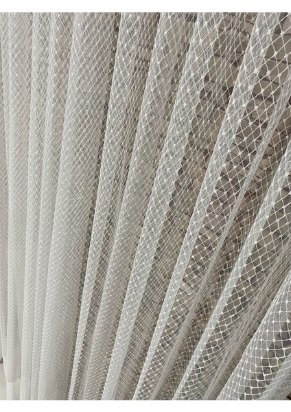 Tül Perde Borde Tül 1/3 Sık Pileli Nokta Desenli modelleri