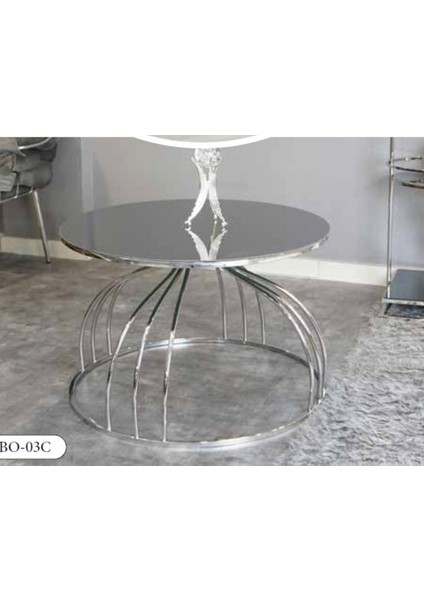 Mim Gri- Gümüş Kobra Orta Sehpa