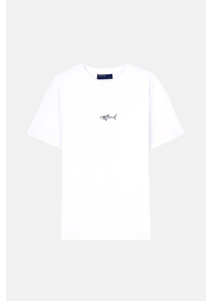 Büyük Beyaz Köpekbalığı Premium T-Shirt - Beyaz