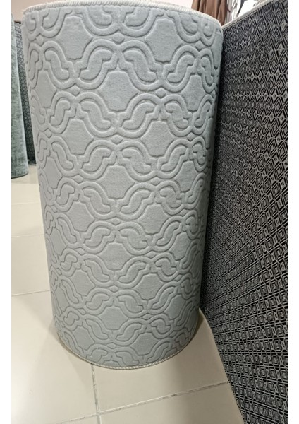 Elit Embos Gri Kabartmalı Yıkanabilir Kaymaz Taban Kesme Yolluk Halı indirimleri