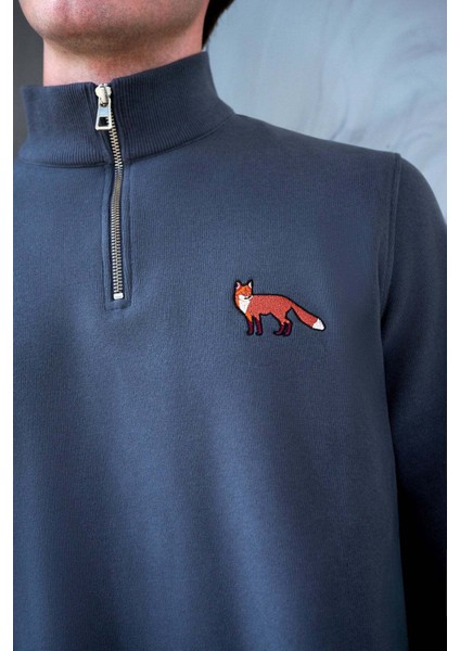 Kızıl Tilki Supersoft Quarter-Zip Sweatshirt - Antrasit modelleri