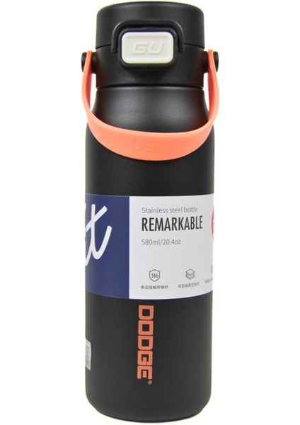 Çelik Termos Matara 580ML Siyah