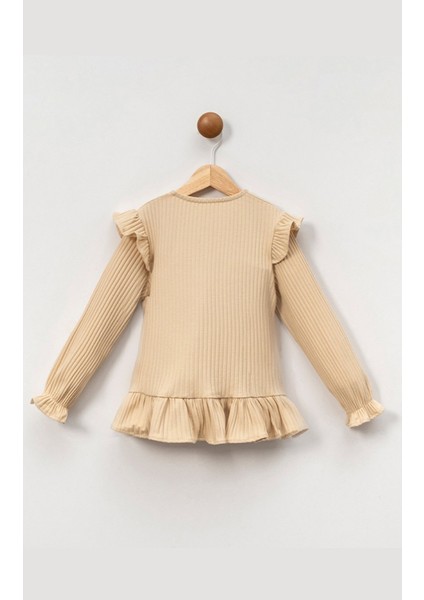 Fırfırlı Fitilli Kumaş Kız Çocuk Uzun Kollu Hırka indirimleri